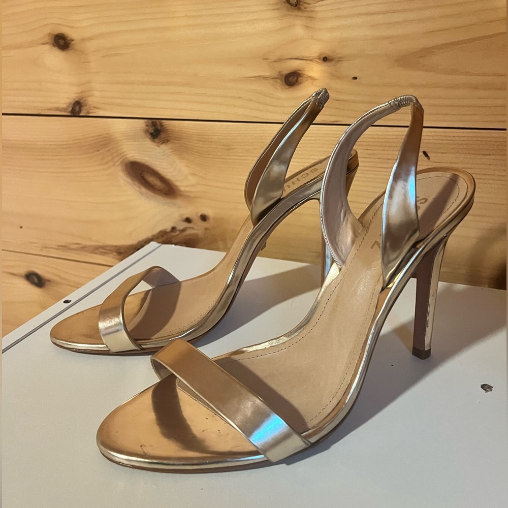 SCHUTZ Luraine Gold High-Heeled Sandals